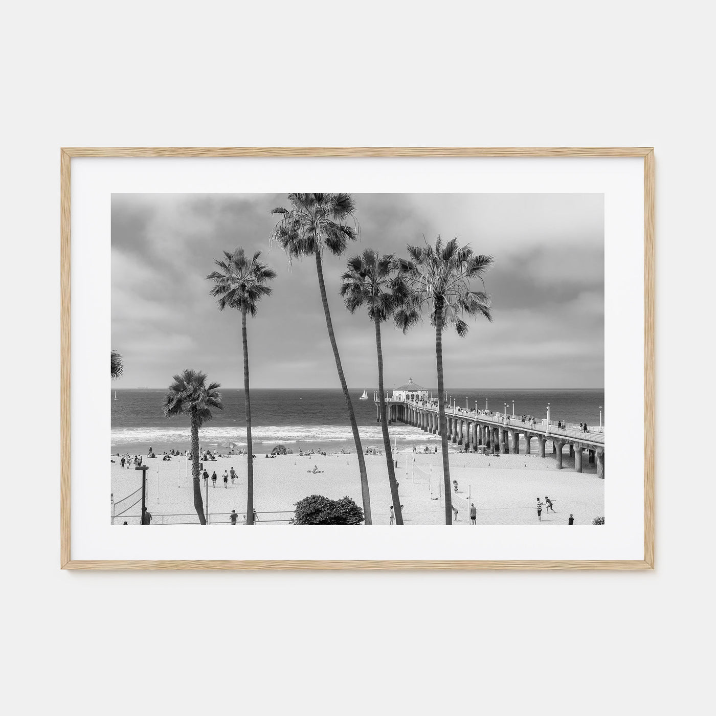 Manhattan Beach Landscape B&W Poster