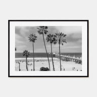 Manhattan Beach Landscape B&W Poster