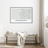 Manhattan Beach Map Landscape Poster