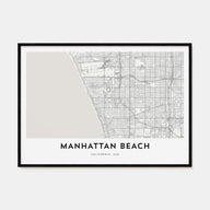 Manhattan Beach Map Landscape Poster