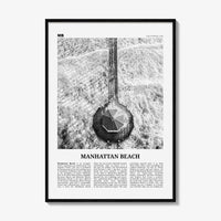 Manhattan Beach Print Black and White, Manhattan Beach Wall Art, Manhattan Beach Poster, Manhattan Beach Photo, California USA United States