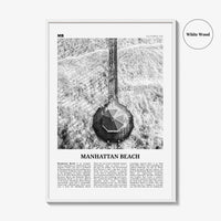 Manhattan Beach Print Black and White, Manhattan Beach Wall Art, Manhattan Beach Poster, Manhattan Beach Photo, California USA United States