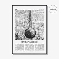 Manhattan Beach Print Black and White, Manhattan Beach Wall Art, Manhattan Beach Poster, Manhattan Beach Photo, California USA United States