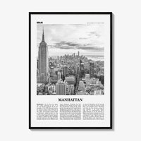 Manhattan Print Black and White, Manhattan Wall Art, Manhattan Poster, Manhattan Photo, New York, USA, United States, North America