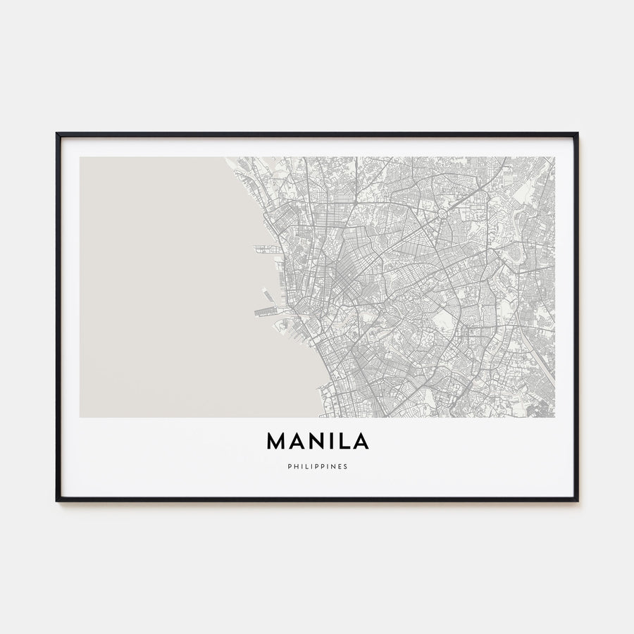 Manila Map Landscape Poster