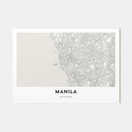 Manila Map Landscape Poster