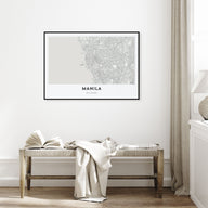 Manila Map Landscape Poster