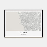 Manila Map Landscape Poster