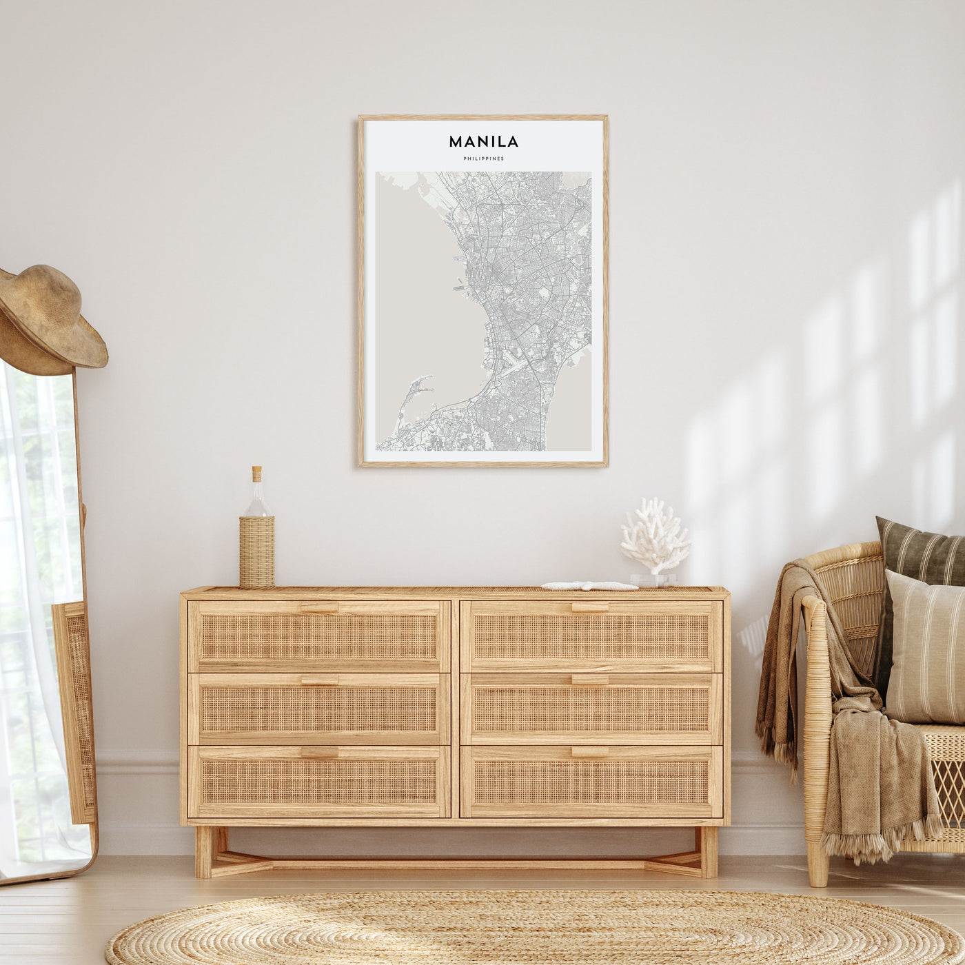 Manila Map Portrait Poster