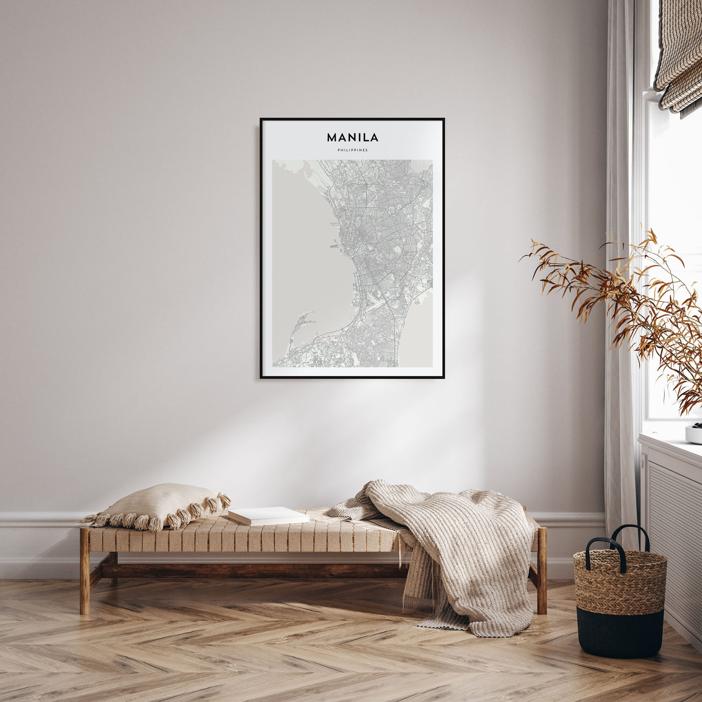 Manila Map Portrait Poster