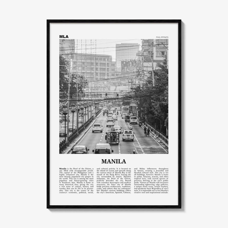 Manila Print Black and White No 1, Manila Wall Art, Manila Poster, Manila Photo, Manila Wall Decor, Philippines, Lungsod ng Maynilà, Asia