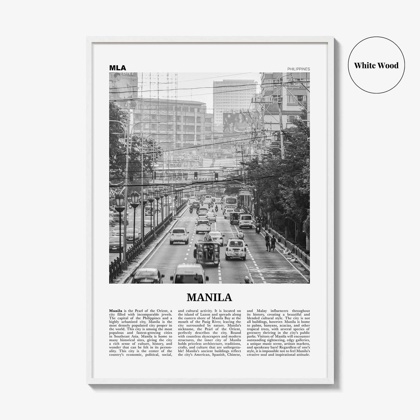 Manila Print Black and White No 1, Manila Wall Art, Manila Poster, Manila Photo, Manila Wall Decor, Philippines, Lungsod ng Maynilà, Asia