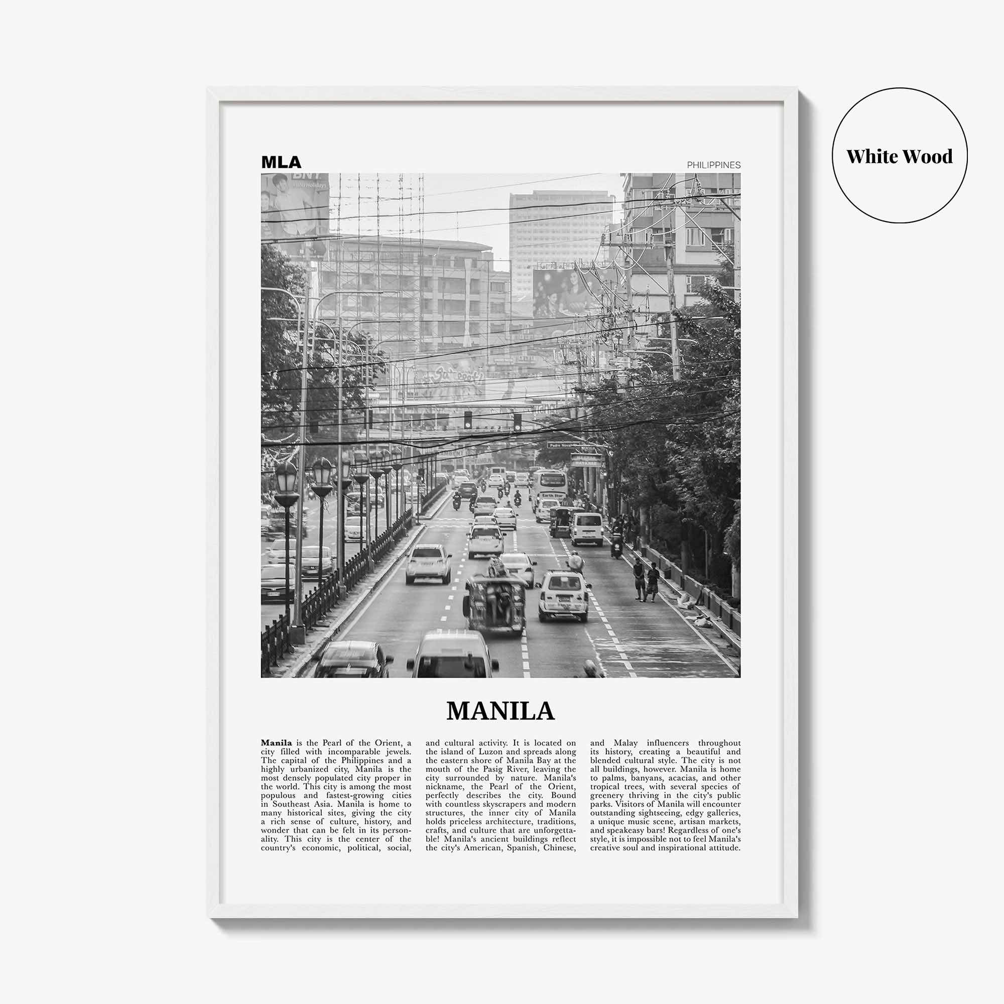 Manila Print Black and White No 1, Manila Wall Art, Manila Poster, Manila Photo, Manila Wall Decor, Philippines, Lungsod ng Maynilà, Asia