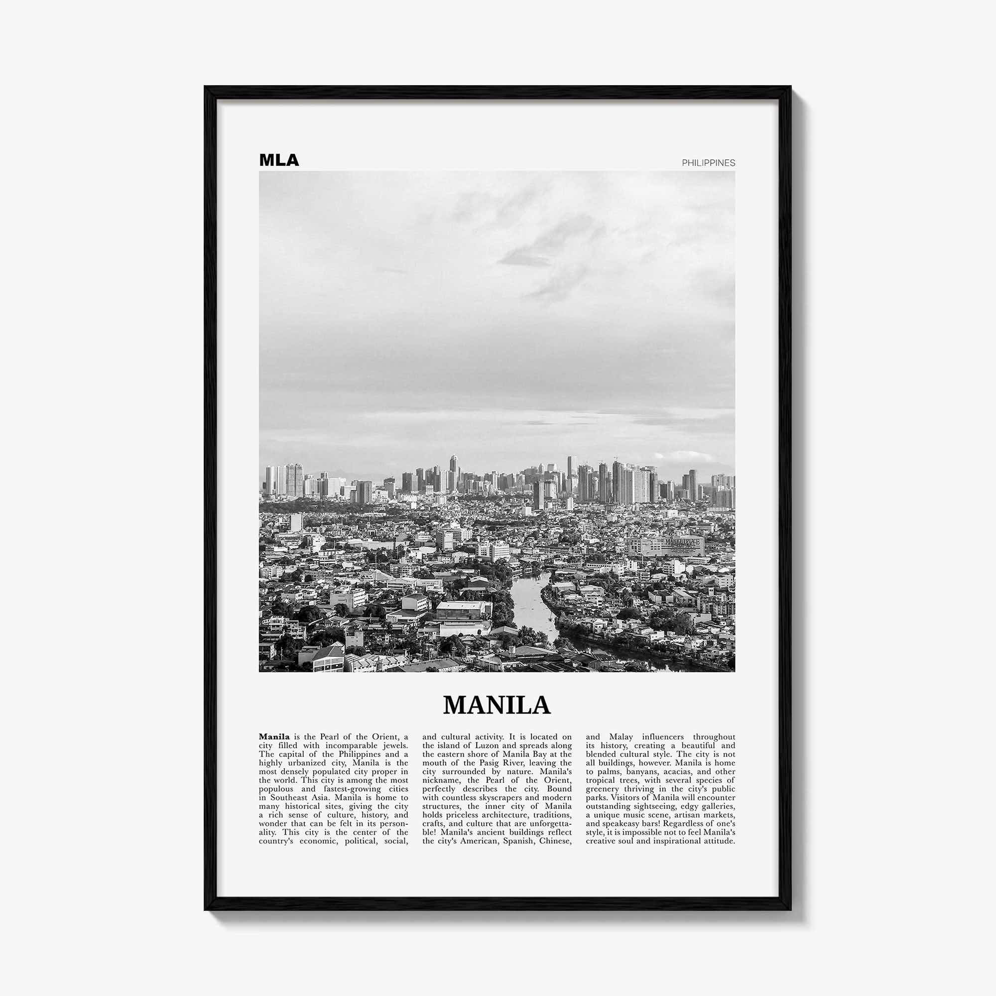 Manila Print Black and White No 2, Manila Wall Art, Manila Poster, Manila Photo, Manila Wall Decor, Philippines, Lungsod ng Maynilà, Asia