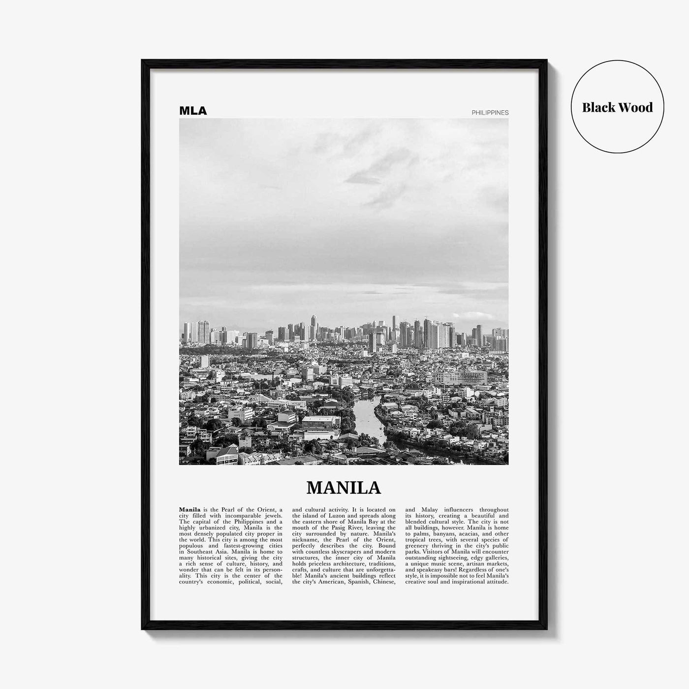 Manila Print Black and White No 2, Manila Wall Art, Manila Poster, Manila Photo, Manila Wall Decor, Philippines, Lungsod ng Maynilà, Asia