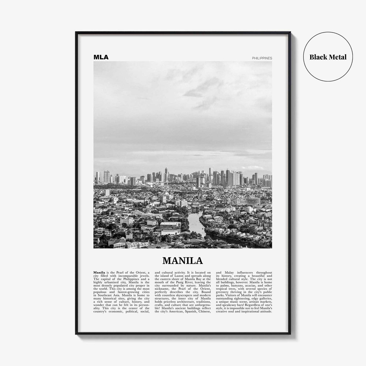 Manila Print Black and White No 2, Manila Wall Art, Manila Poster, Manila Photo, Manila Wall Decor, Philippines, Lungsod ng Maynilà, Asia