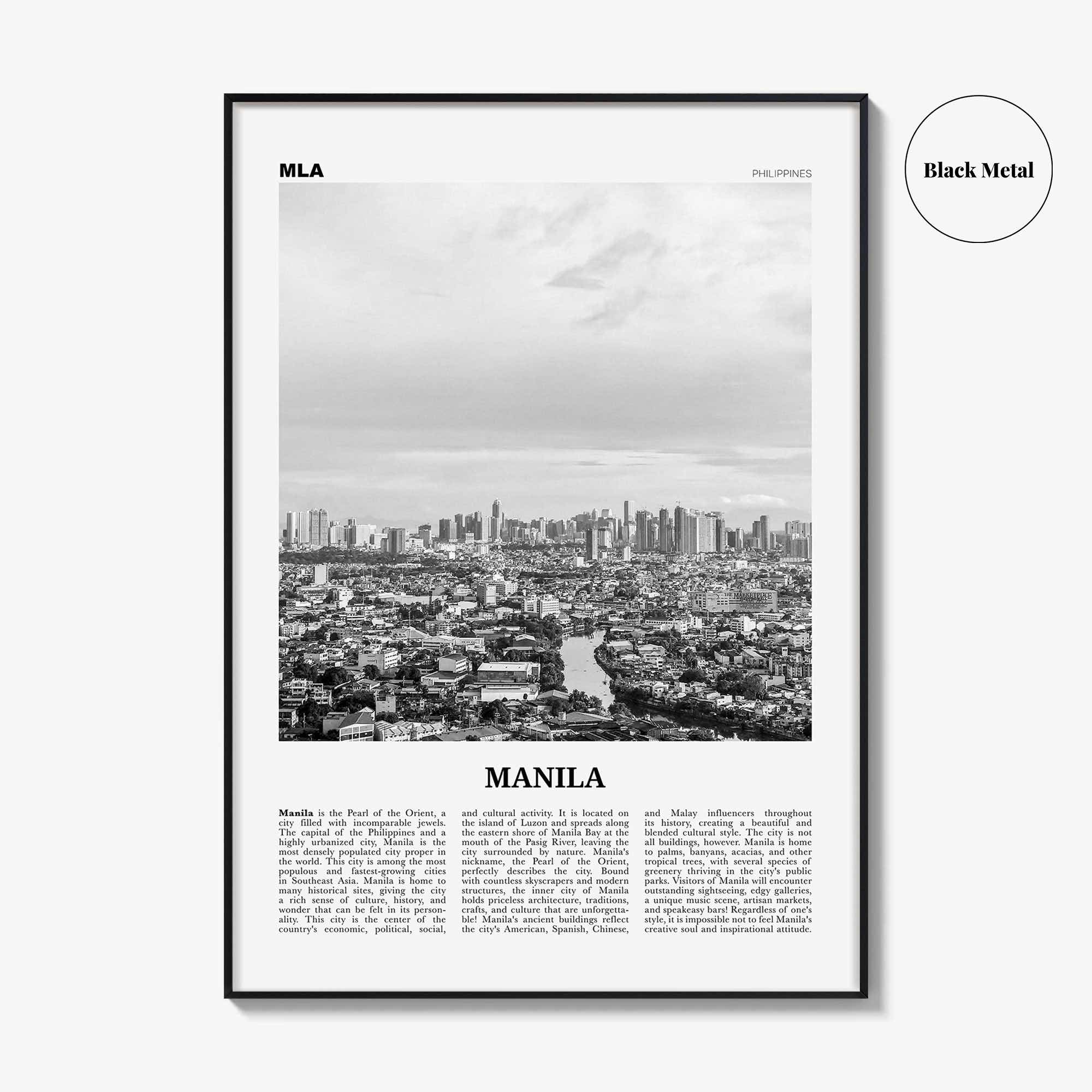 Manila Print Black and White No 2, Manila Wall Art, Manila Poster, Manila Photo, Manila Wall Decor, Philippines, Lungsod ng Maynilà, Asia