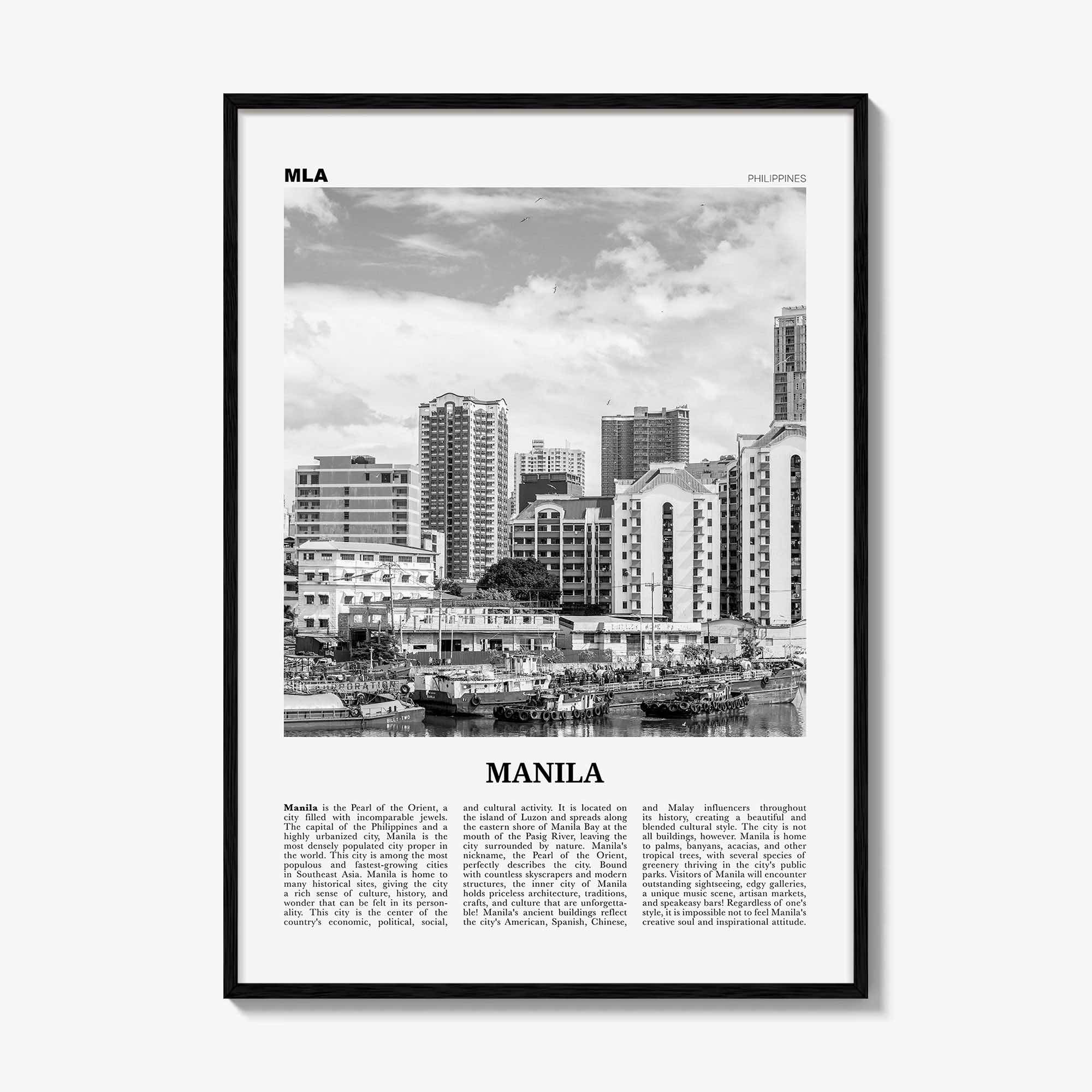 Manila Print Black and White No 3, Manila Wall Art, Manila Poster, Manila Photo, Manila Wall Decor, Philippines, Lungsod ng Maynilà, Asia