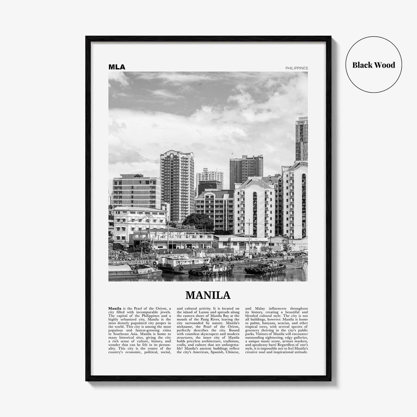 Manila Print Black and White No 3, Manila Wall Art, Manila Poster, Manila Photo, Manila Wall Decor, Philippines, Lungsod ng Maynilà, Asia