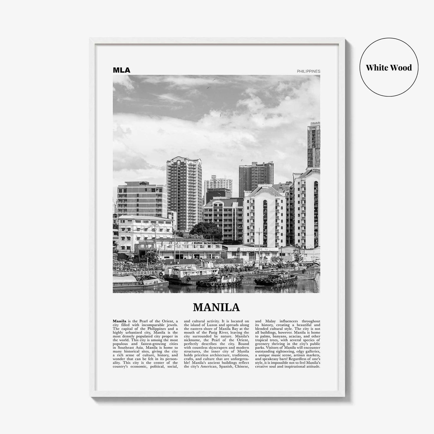 Manila Print Black and White No 3, Manila Wall Art, Manila Poster, Manila Photo, Manila Wall Decor, Philippines, Lungsod ng Maynilà, Asia