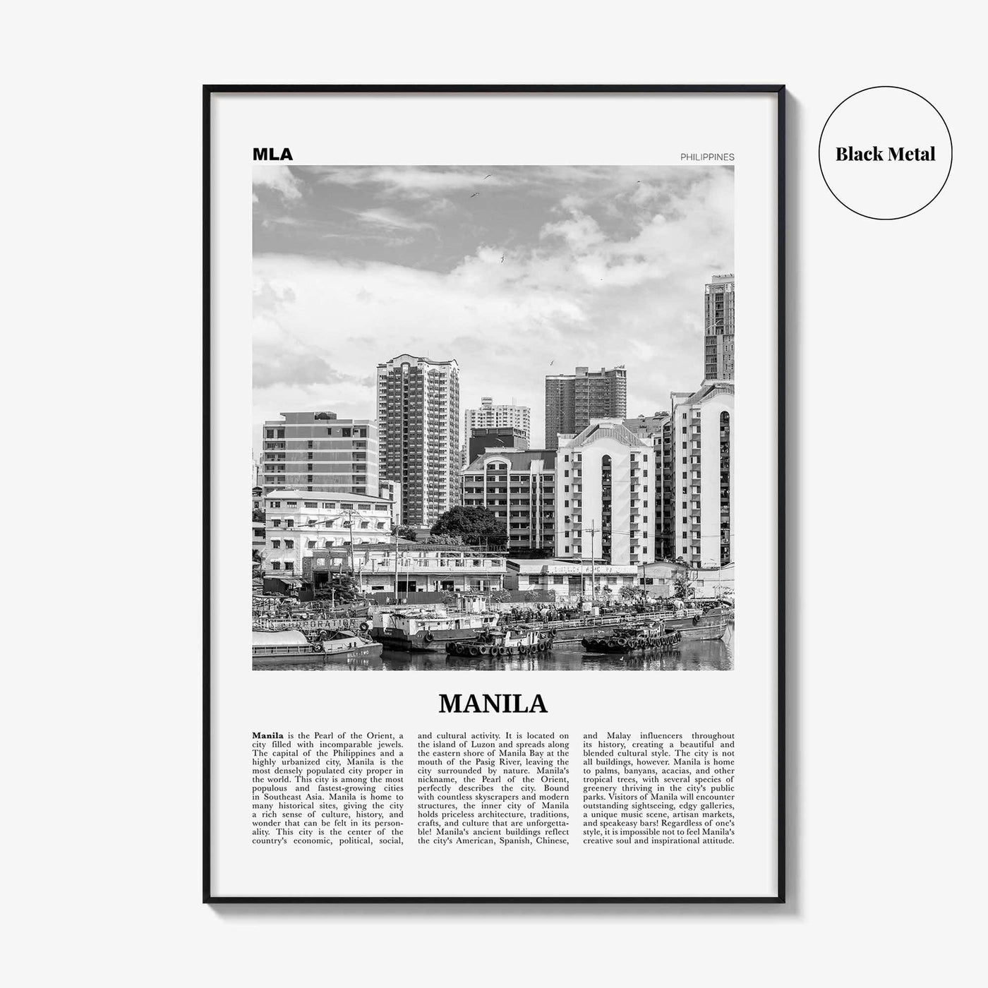 Manila Print Black and White No 3, Manila Wall Art, Manila Poster, Manila Photo, Manila Wall Decor, Philippines, Lungsod ng Maynilà, Asia