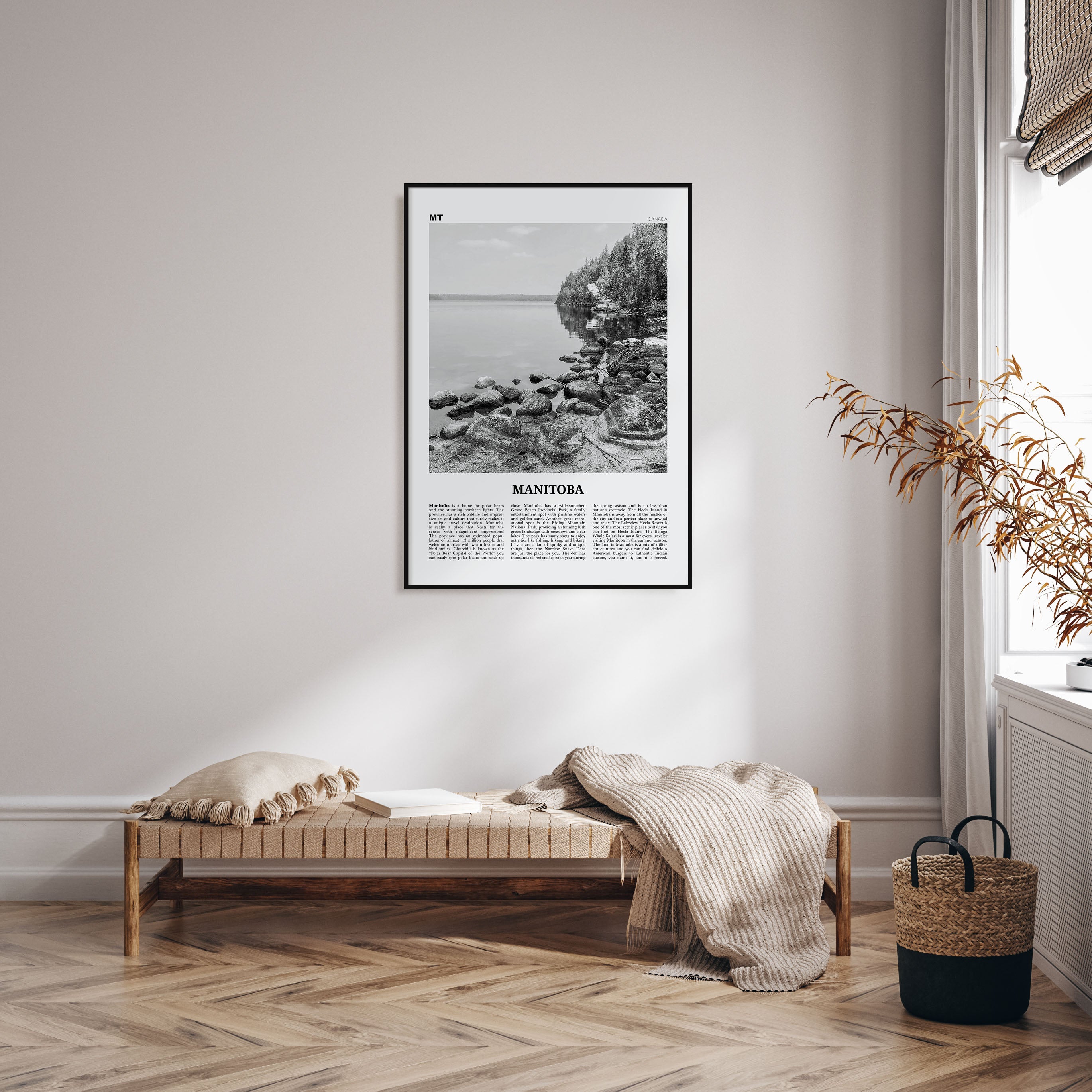 Manitoba Travel B&W Poster
