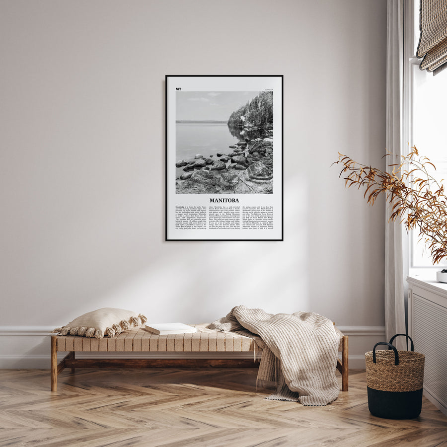 Manitoba Travel B&W Poster