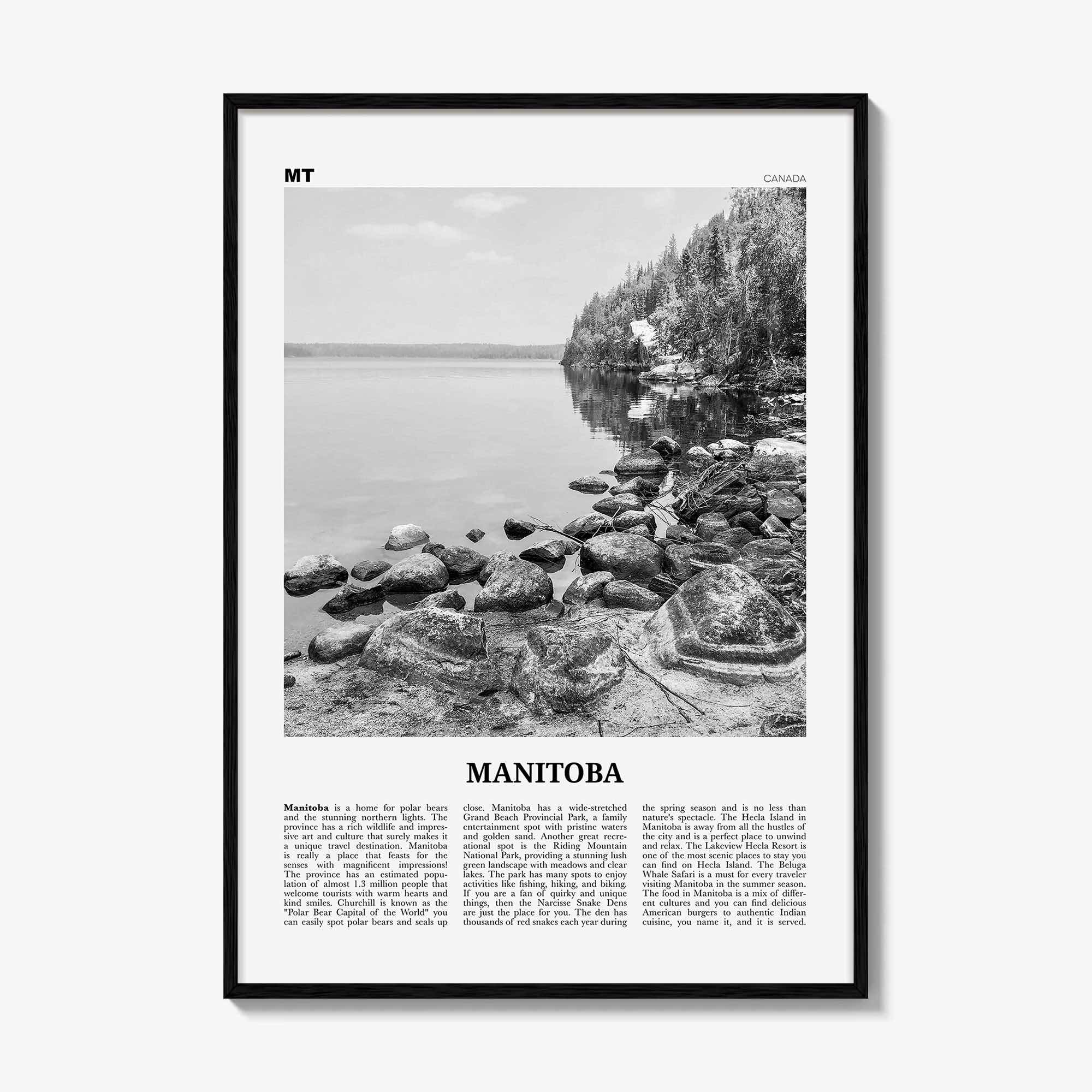 Manitoba Print Black and White, Manitoba Wall Art, Manitoba Poster, Manitoba Photo, Manitoba Wall Décor, Winnipeg, Canada, Hudson Bay