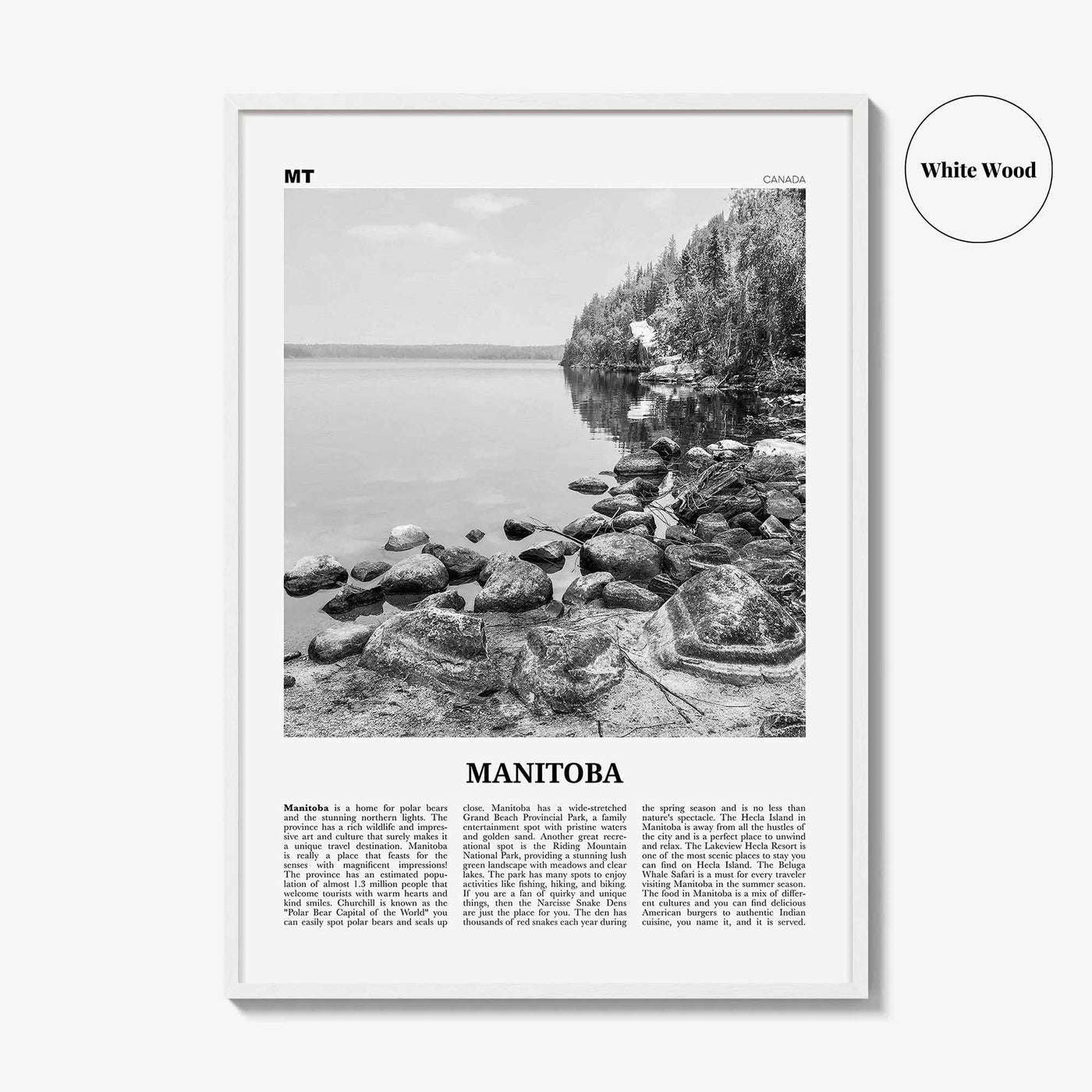 Manitoba Print Black and White, Manitoba Wall Art, Manitoba Poster, Manitoba Photo, Manitoba Wall Décor, Winnipeg, Canada, Hudson Bay