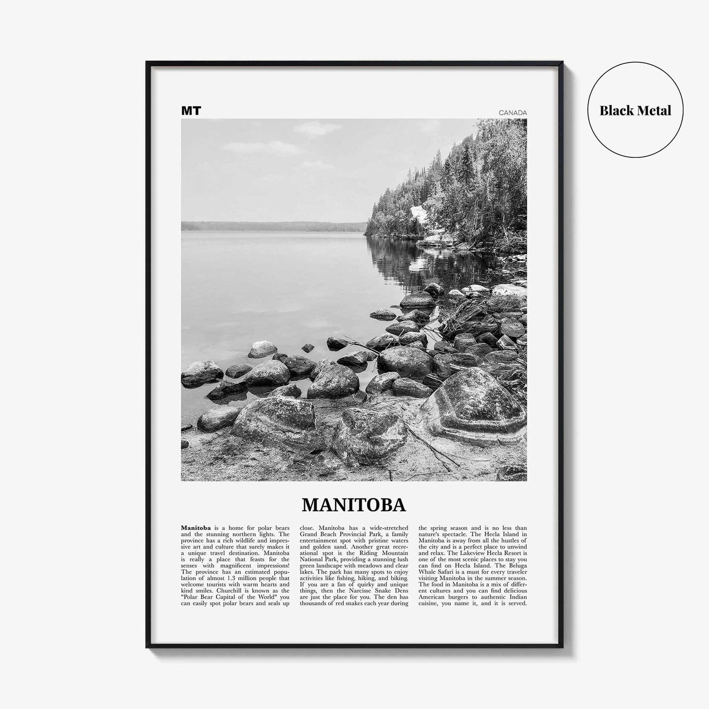 Manitoba Print Black and White, Manitoba Wall Art, Manitoba Poster, Manitoba Photo, Manitoba Wall Décor, Winnipeg, Canada, Hudson Bay