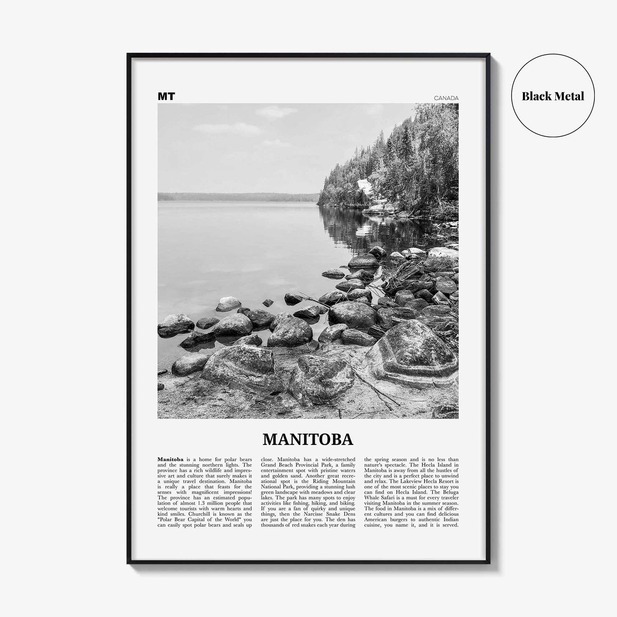 Manitoba Print Black and White, Manitoba Wall Art, Manitoba Poster, Manitoba Photo, Manitoba Wall Décor, Winnipeg, Canada, Hudson Bay