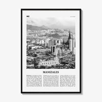Manizales Print Black and White, Manizales Wall Art, Manizales Poster, Manizales Photo, Manizales Wall Décor, Manizales Map, Colombia