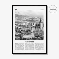 Manizales Print Black and White, Manizales Wall Art, Manizales Poster, Manizales Photo, Manizales Wall Décor, Manizales Map, Colombia