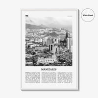 Manizales Print Black and White, Manizales Wall Art, Manizales Poster, Manizales Photo, Manizales Wall Décor, Manizales Map, Colombia