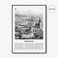 Manizales Print Black and White, Manizales Wall Art, Manizales Poster, Manizales Photo, Manizales Wall Décor, Manizales Map, Colombia