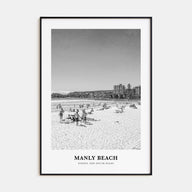 Manly Beach Portrait B&W Poster