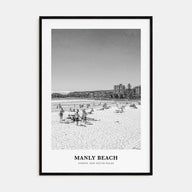 Manly Beach Portrait B&W Poster