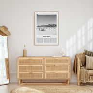 Manly Beach Travel B&W Poster