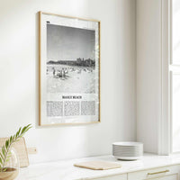 Manly Beach Print Black and White, Manly Beach Wall Art, Manly Beach Poster, Manly Beach Photo, Sydney, New South Wales, Australia