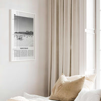 Manly Beach Print Black and White, Manly Beach Wall Art, Manly Beach Poster, Manly Beach Photo, Sydney, New South Wales, Australia