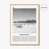Manly Beach Print Black and White, Manly Beach Wall Art, Manly Beach Poster, Manly Beach Photo, Sydney, New South Wales, Australia
