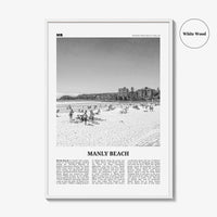 Manly Beach Print Black and White, Manly Beach Wall Art, Manly Beach Poster, Manly Beach Photo, Sydney, New South Wales, Australia