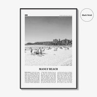 Manly Beach Print Black and White, Manly Beach Wall Art, Manly Beach Poster, Manly Beach Photo, Sydney, New South Wales, Australia