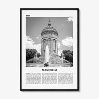 Mannheim Print Black and White, Mannheim Wall Art, Mannheim Poster, Mannheim Photo, Mannheim Wall Décor, Mannheim Map, Germany