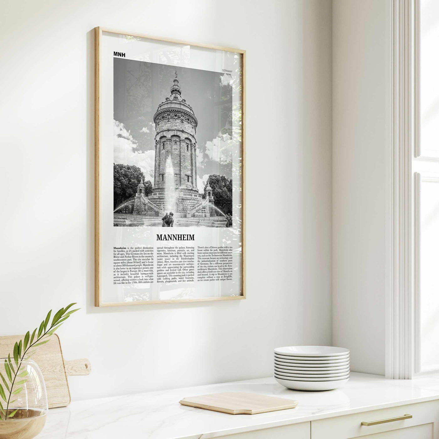 Mannheim Print Black and White, Mannheim Wall Art, Mannheim Poster, Mannheim Photo, Mannheim Wall Décor, Mannheim Map, Germany