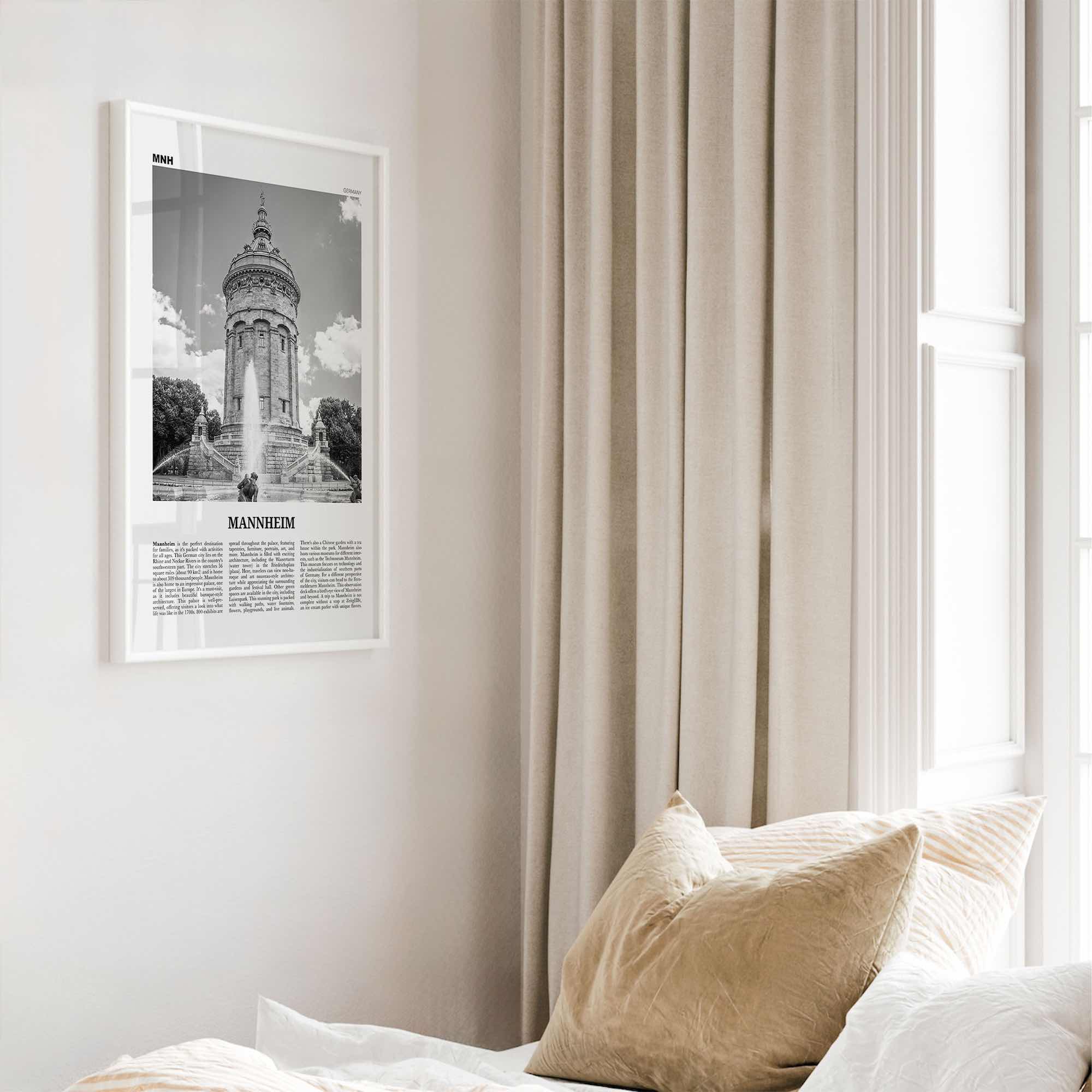 Mannheim Print Black and White, Mannheim Wall Art, Mannheim Poster, Mannheim Photo, Mannheim Wall Décor, Mannheim Map, Germany