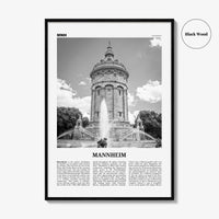 Mannheim Print Black and White, Mannheim Wall Art, Mannheim Poster, Mannheim Photo, Mannheim Wall Décor, Mannheim Map, Germany