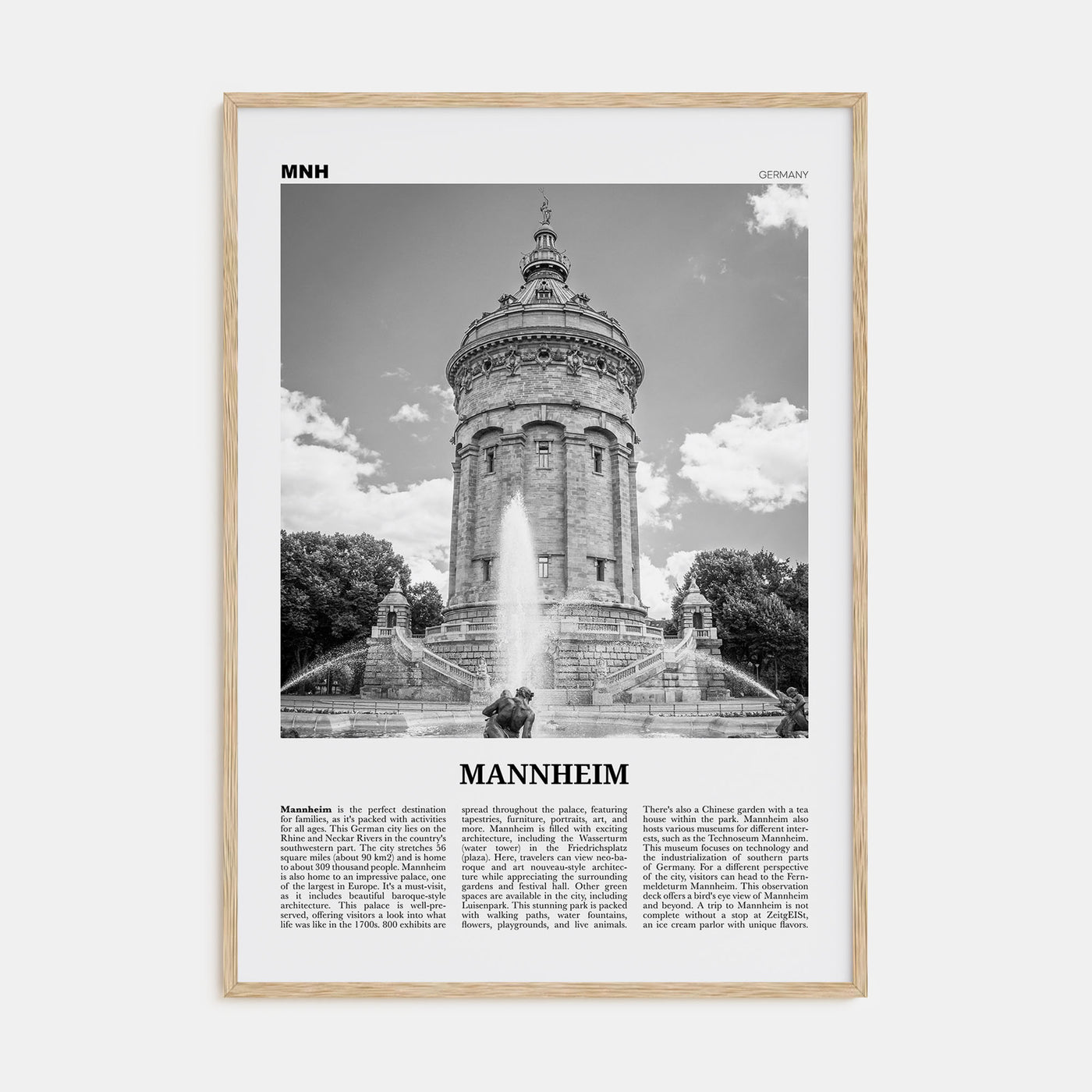 Mannheim Travel B&W Poster