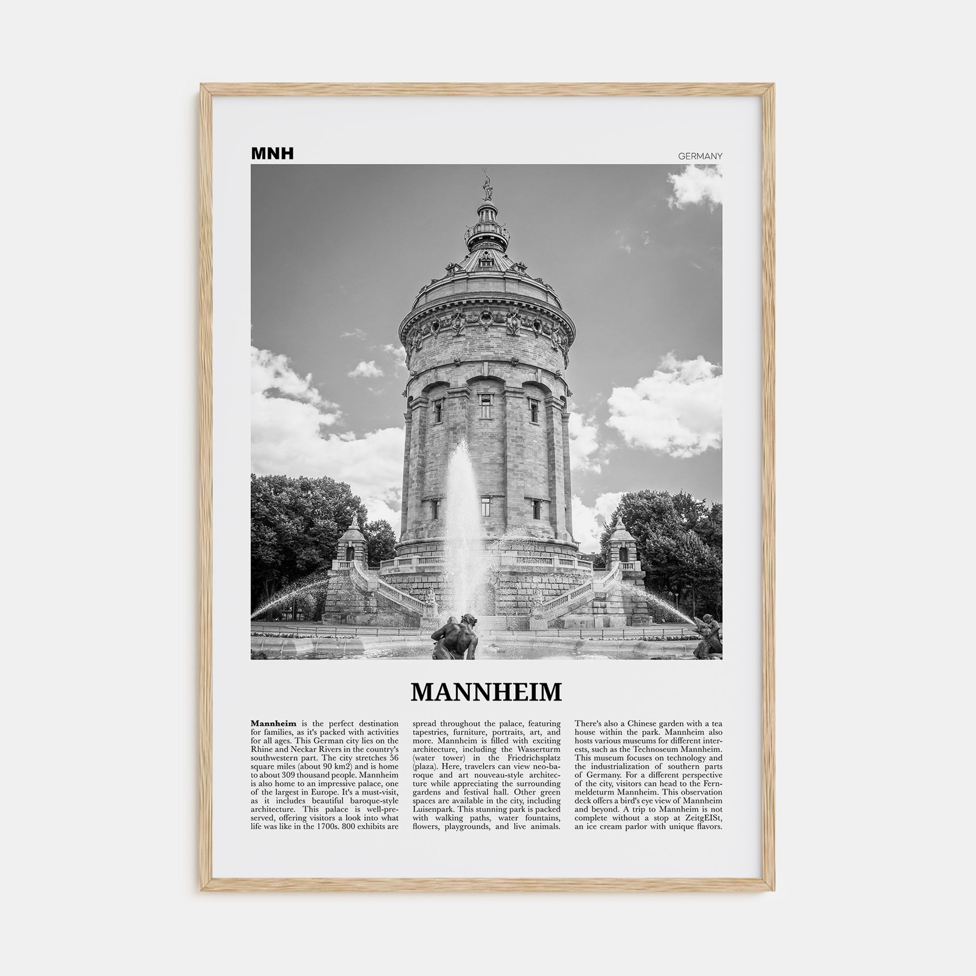 Mannheim Travel B&W Poster