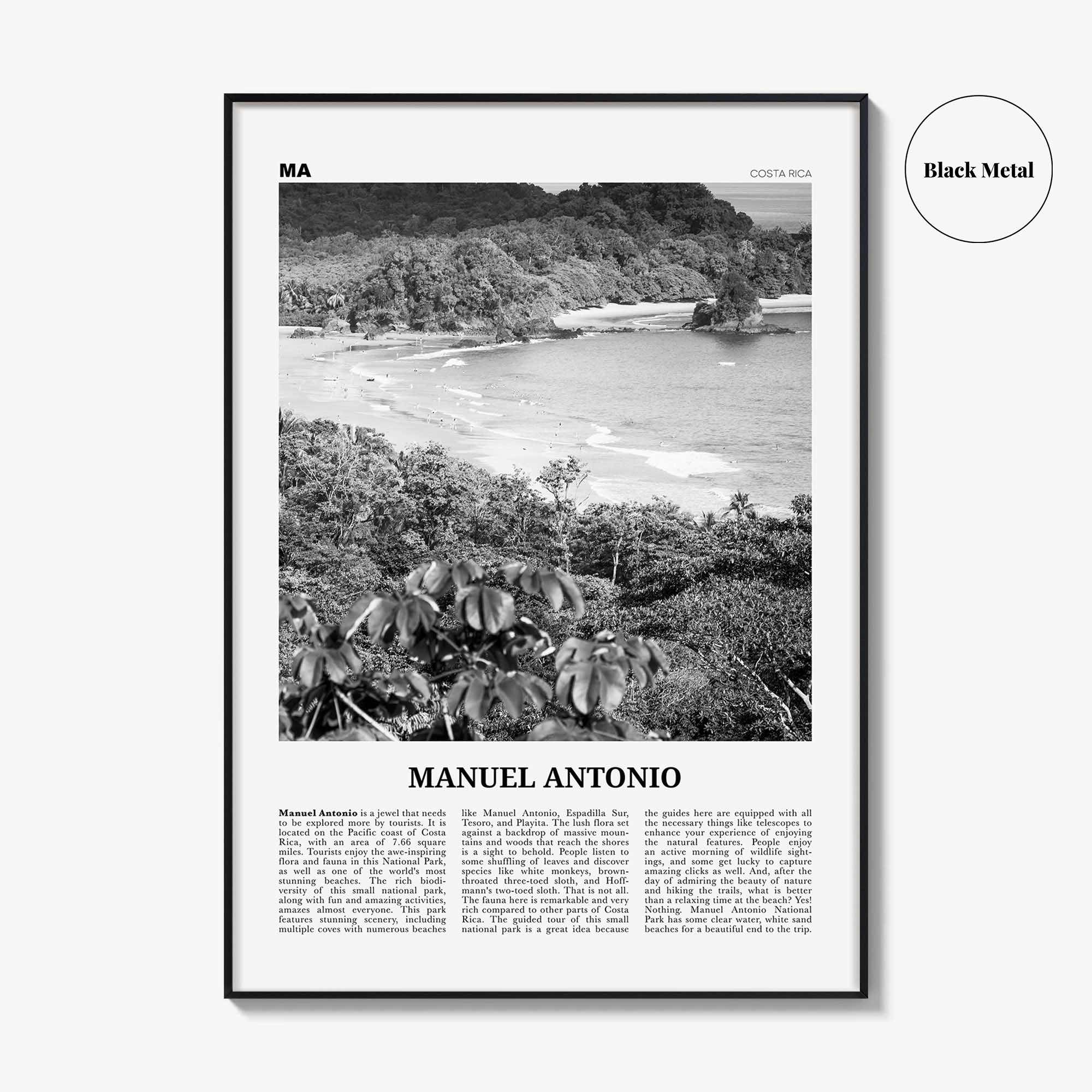 Manuel Antonio National Park Print Black and White, Manuel Antonio Wall Art, Manuel Antonio Poster, Manuel Antonio Photo, Costa Rica